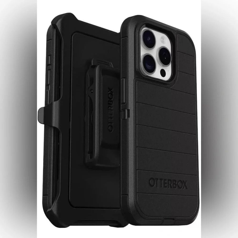 OtterBox Defender Pro Series Black Phone Case with Holster iPhone 15 Pro New